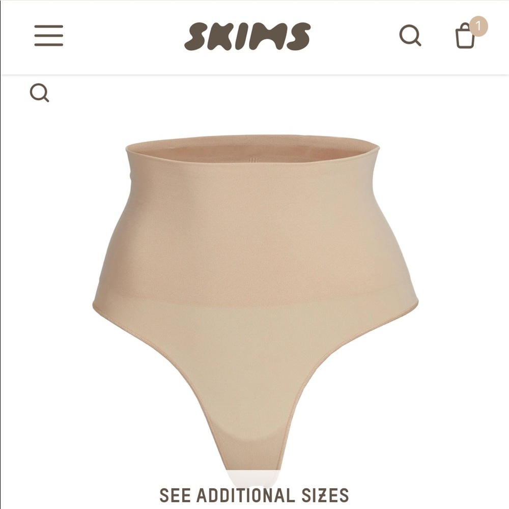 NWT SKIMS Core Control Shape wear Thong in Clay S/M NEW! With Box
